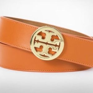 Tory Burch Belt Orange and Brown/Tan Reversible